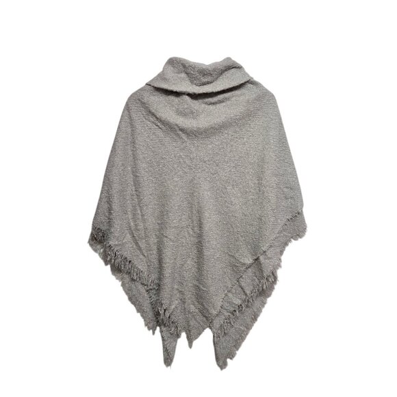 Modena Wrap Womens One Size Gray Shawl Collar Poncho Toggle Button Closure - Picture 3 of 6
